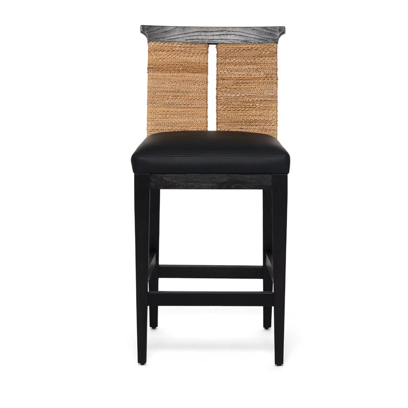 Reed Counter Stool, Black Seat/Black Frame
