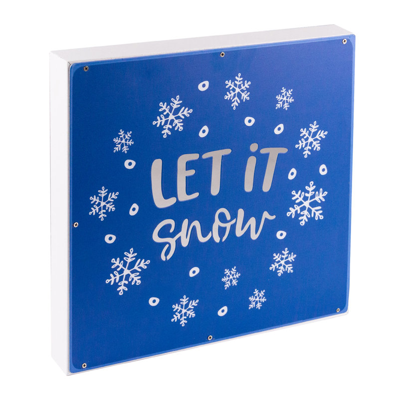 Plaque de Noël carrée 12 "Let it Snow"
