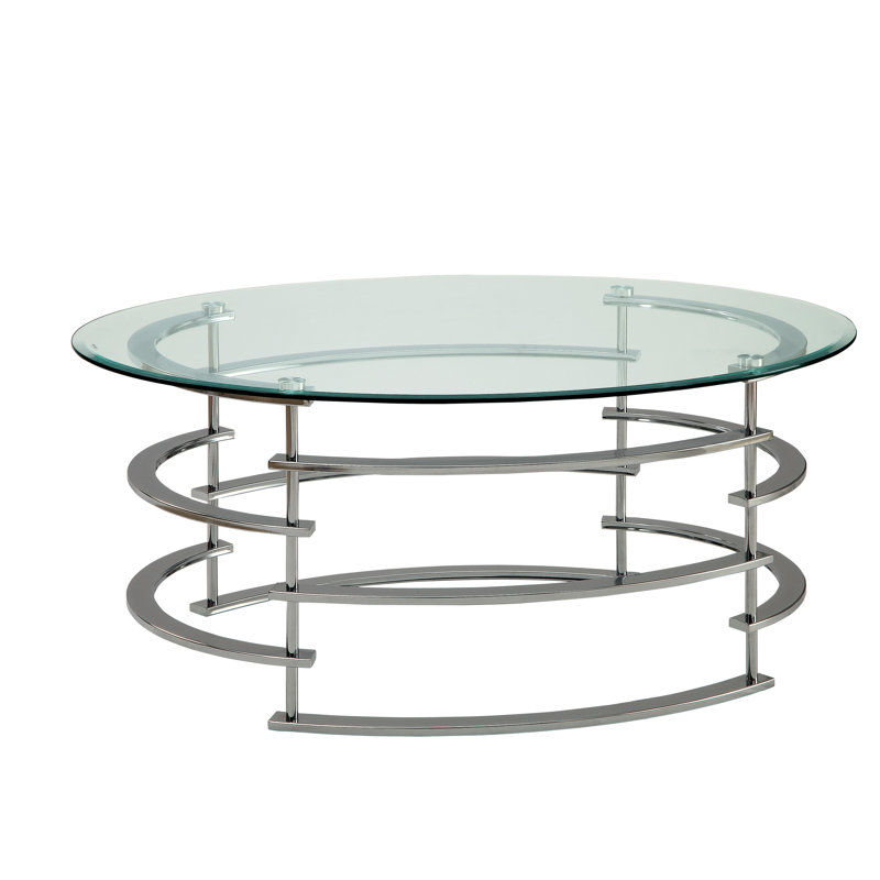 Scylla Glass Top Coffee Table, Chrome