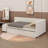 L-Shaped Upholstered Twin Platform Bed With Built-In Drawers-2038987009