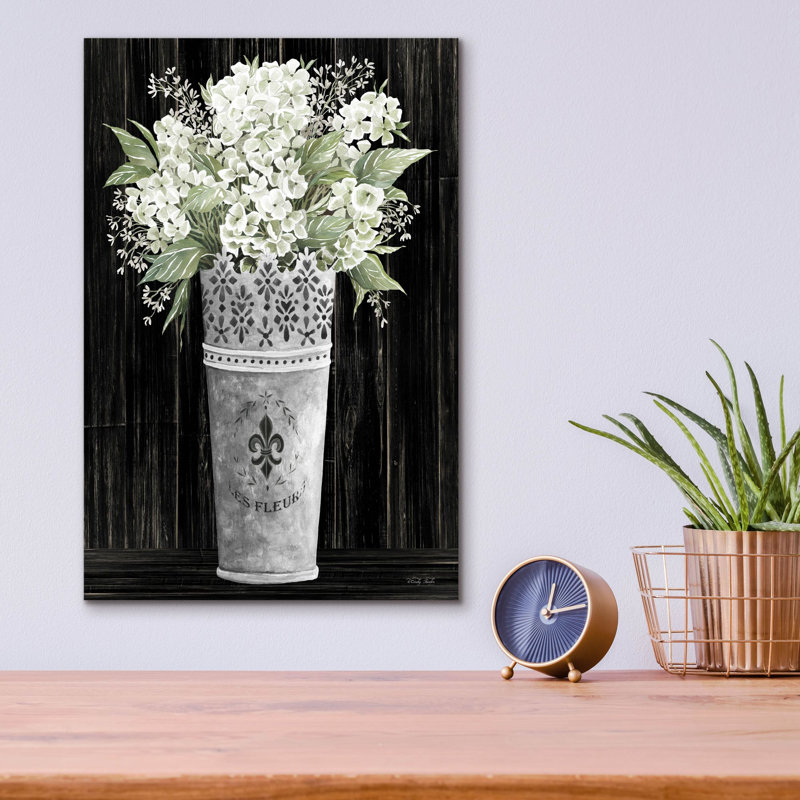«Punched Tin Floral I» par Cindy Jacobs, art mural en verre acrylique, H 16 po x l 12 po x P 0,13 po