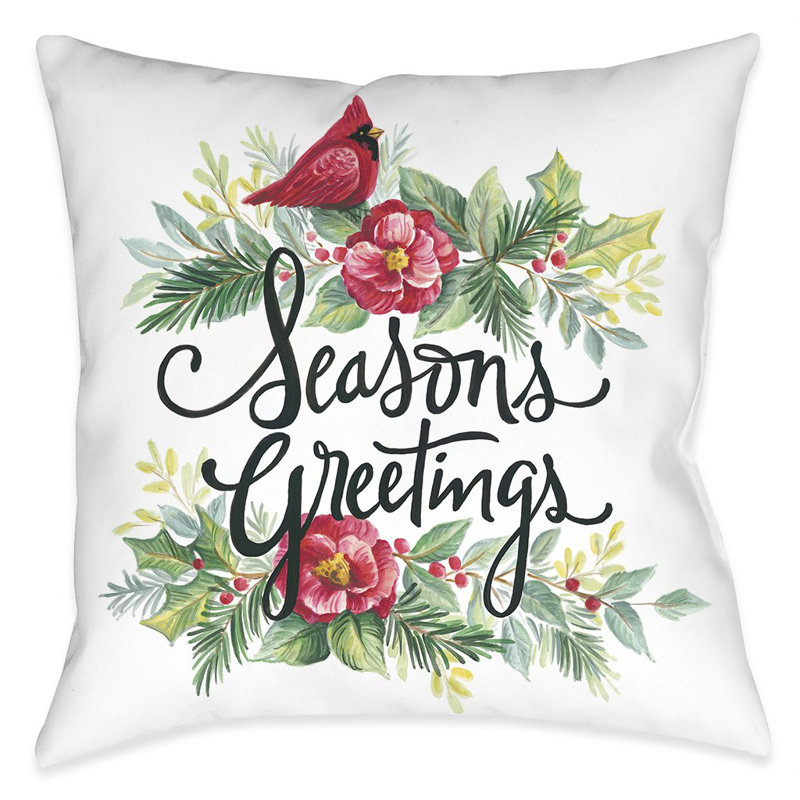 Cardinal Greetings Throw Pillow