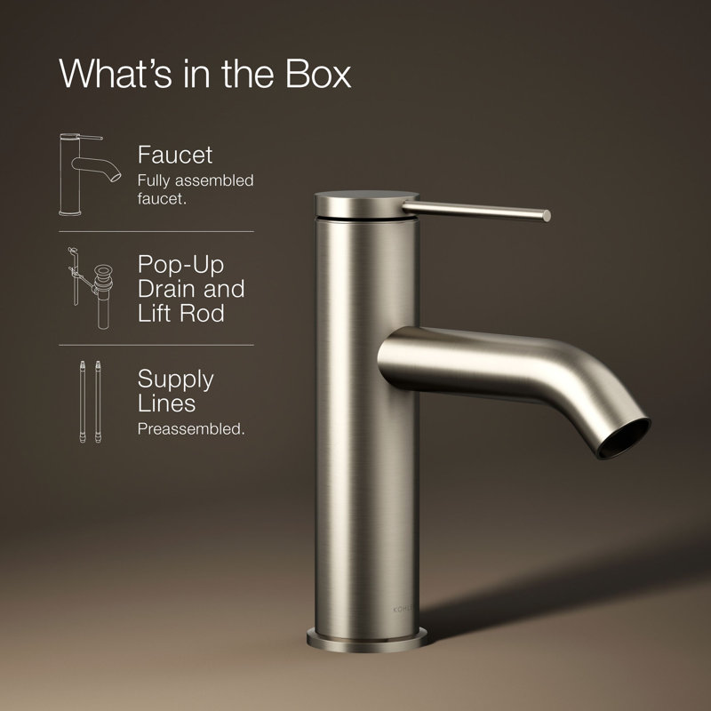 Components Single-Handle Bathroom Sink Faucet, Vibrant Brushed Nickel