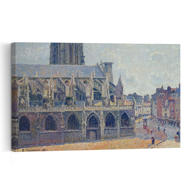 The Church Of St James In Dieppe, 1901 Gothic Impressionist Contemporary Architecture City Wall Art Print - Print