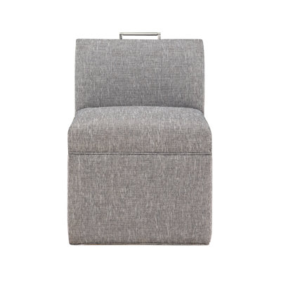Comfortable Castered Chair In Ashen - Kiln-dried Hardwood, Foam Cushioned Seat Grey Solid Hardwood Base, Padding
