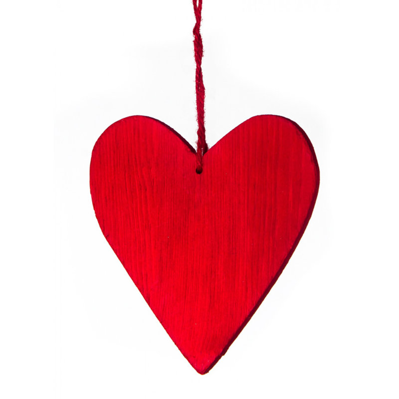 Figurine accrochante en bois accrochante de coeur