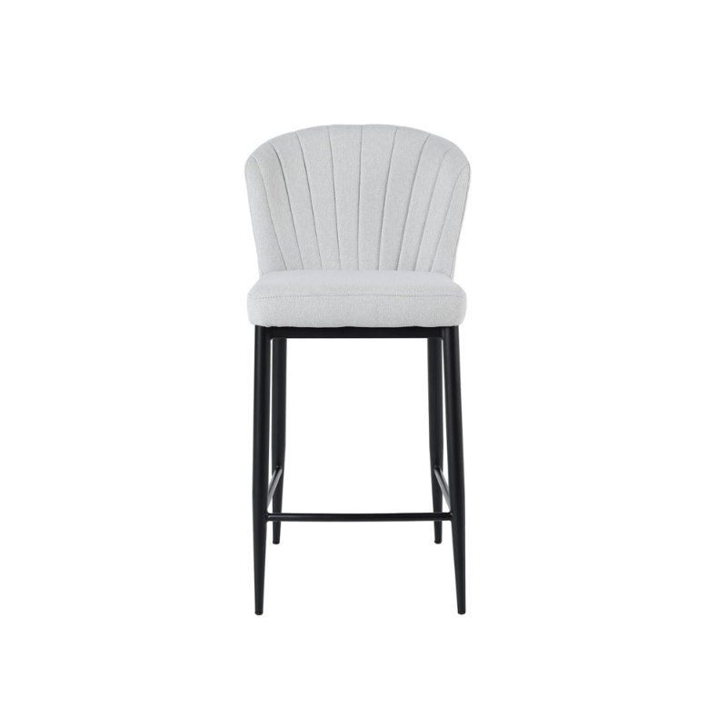 Upholstered Faux Leather Counter Stool with Steel Frame