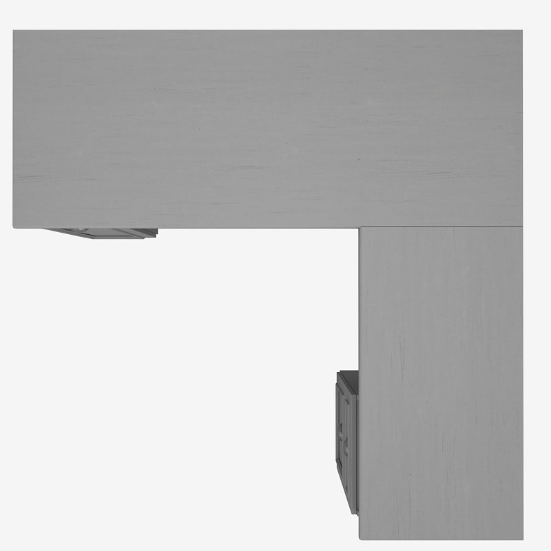 Paelynn L-Shaped Executive Desk, Cape Cod Gray