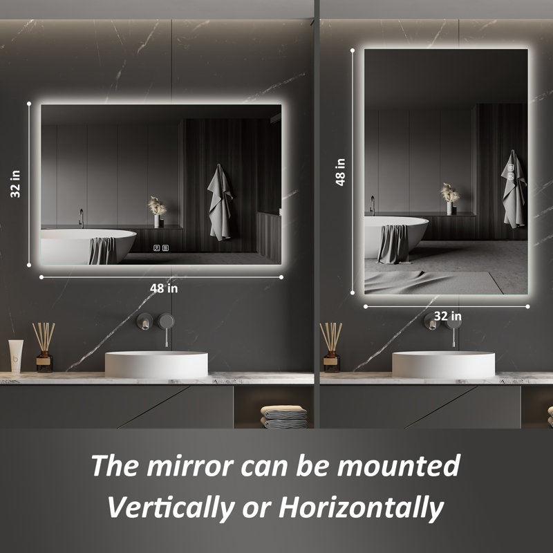 Miroir mural sans cadre Naliyah, 32 po x 48 po