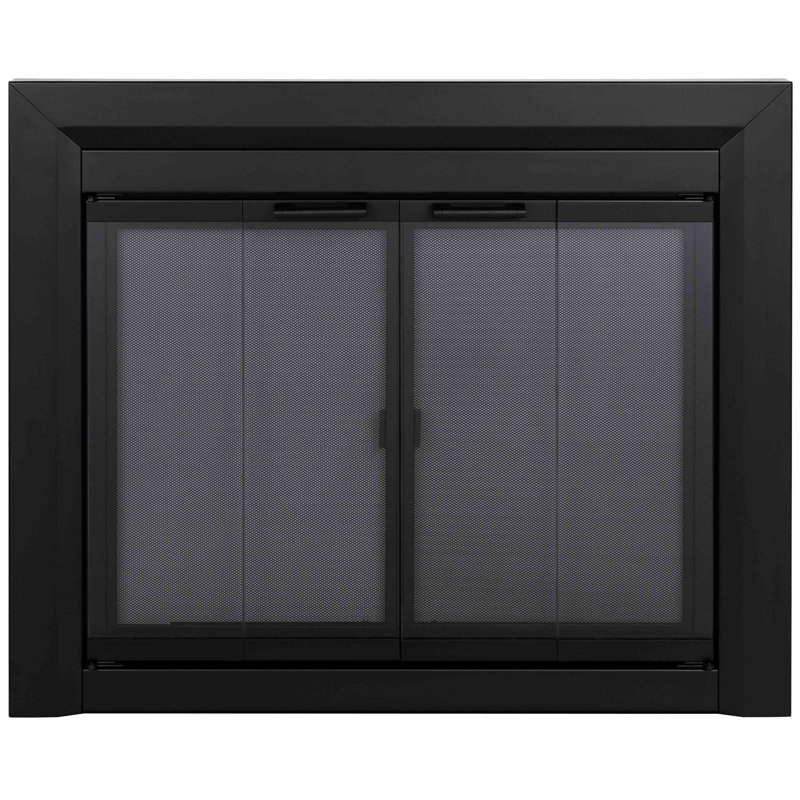 Portes pliantes en acier Abbygayle, H 31 po x l 37,5 po x P 1,85 po, Laiton héritage