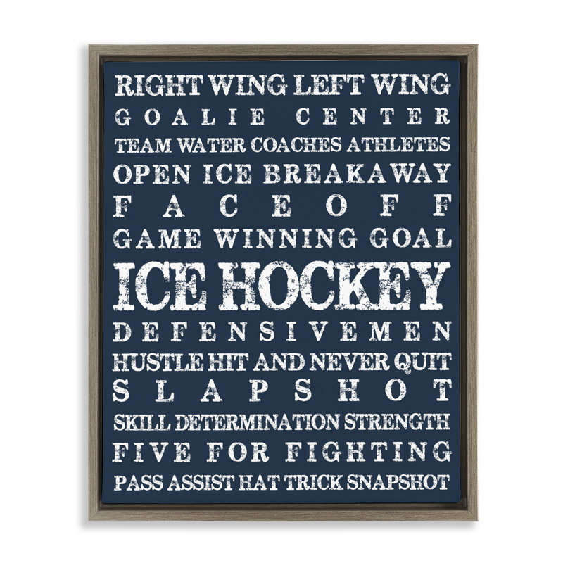 Cadre flottant Ice Hockey Expressions, design par Melody Hogan, Montalcino orme flottant encadré, H 31 po x l 25 po
