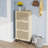 Rattan 3 Door Shoe Rack, Freestanding Modern Shoe Storage Cabinet, for Entryway-1343382136