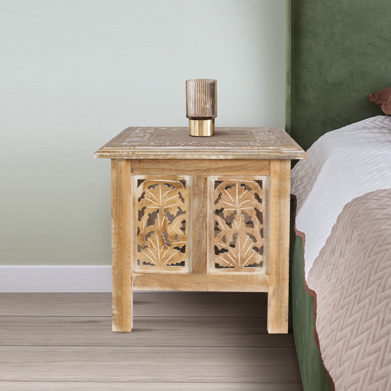 Abbey End Table, Natural, 39cm H x 38cm W x 38cm D
