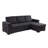 Toby 95" Black Woven Fabric Reversible Sleeper Sectional Sofa with Storage Chaise Cup Holder Charging Ports and Pockets-1172618333