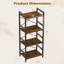 1 bibliothèque à 3 niveaux avec structure en métal et supports de rangement en bois pour le bureau, brun rustique et noir-653265331-653265332