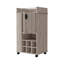 Chariot-bar 1 porte avec porte-bouteilles et roulettes Allandale - gris clair-132975006