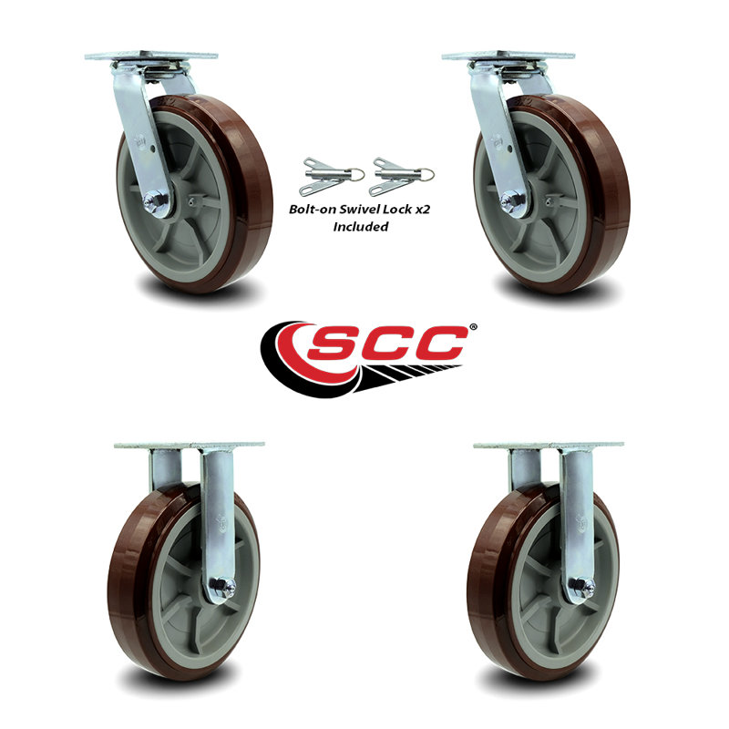 4 Piece Swivel Bolt on Caster Set