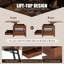 Table basse à plateau relevable avec tiroirs et rangement caché, table de salon de style industriel rétro avec hauteur réglable ergonomique et fabrication robuste-675494783