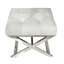 Tabouret en cuir capitonné gris clair Cayden