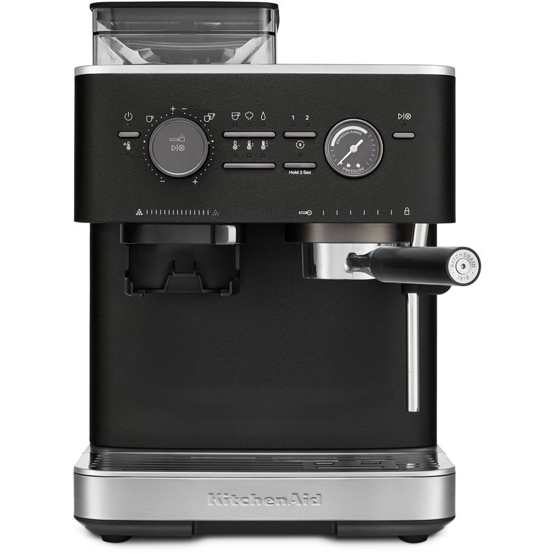 Machine à espresso semi-automatique KitchenAid avec moulin noir en fonte KitchenAid