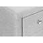 Table de chevet rembourrée en lin gris - 2 tiroirs, rangement pour la chambre à coucher 2 po