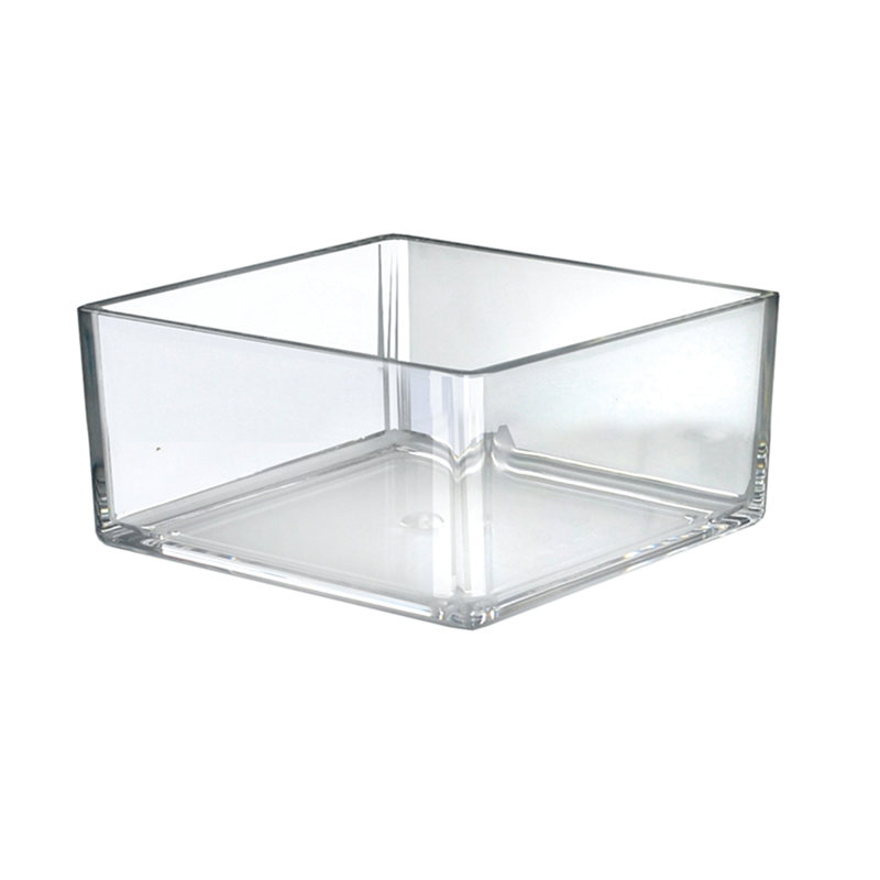 8" Deluxe Clear Acrylic Square Cube Bin for Counter, 4-Pack