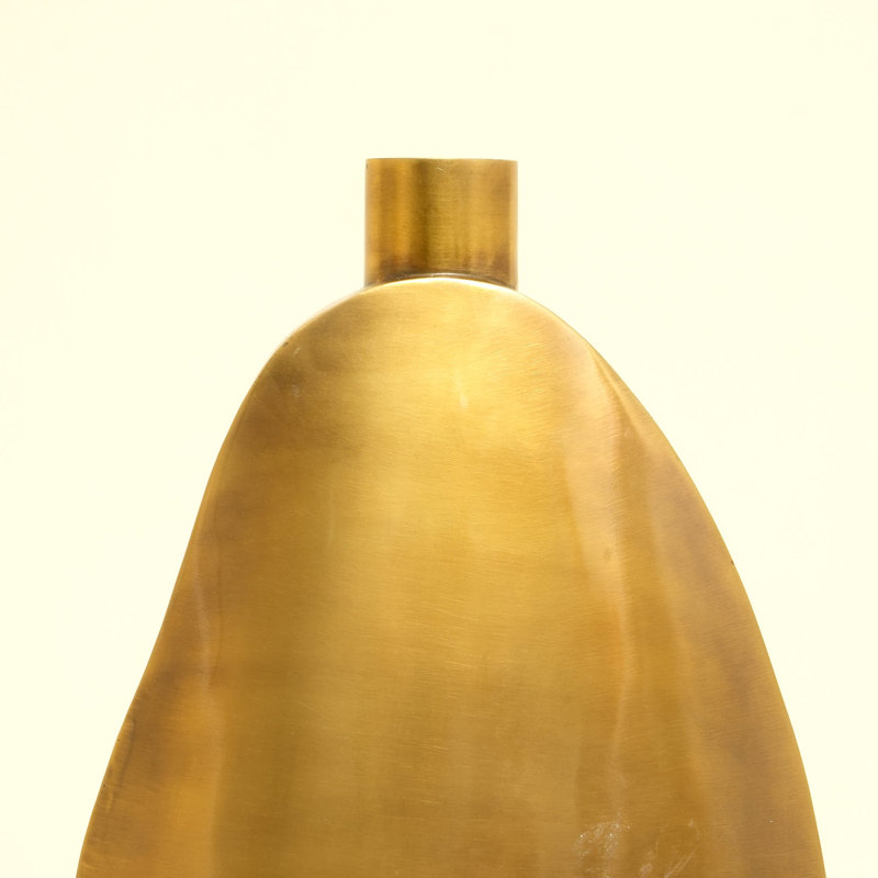 Steel Floor Vase, Gold, overall height- 33"