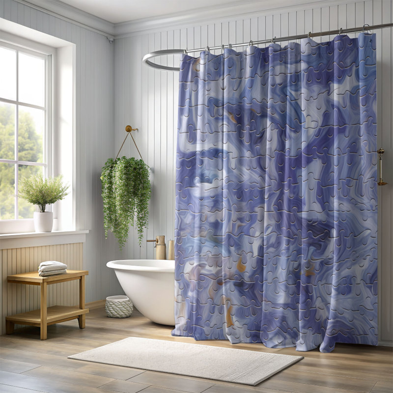 Casse-tête de puzzle - Rideau de douche haut de gamme, H 74 po x l 71 po