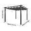 13ft Aluminium Pergola with Retractable Roof-147286608-147286606