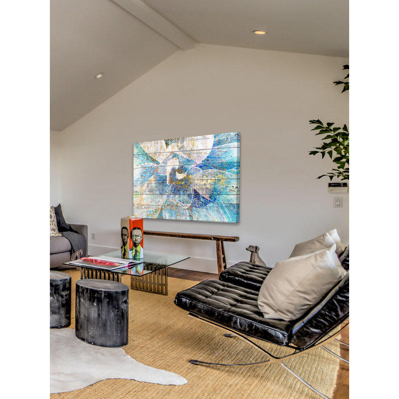 « gold blue succulent » par irena orlov, reproduction d’art sur toile tendue, 24 po x 36 po