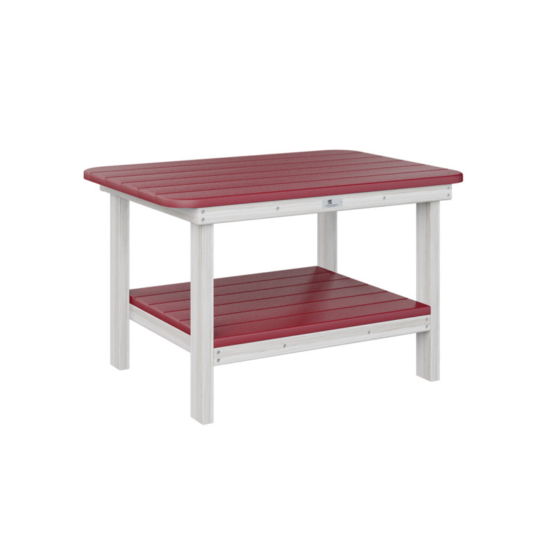 Outdoor Rectangle Coffee Table, Scarlet Red, Seashell