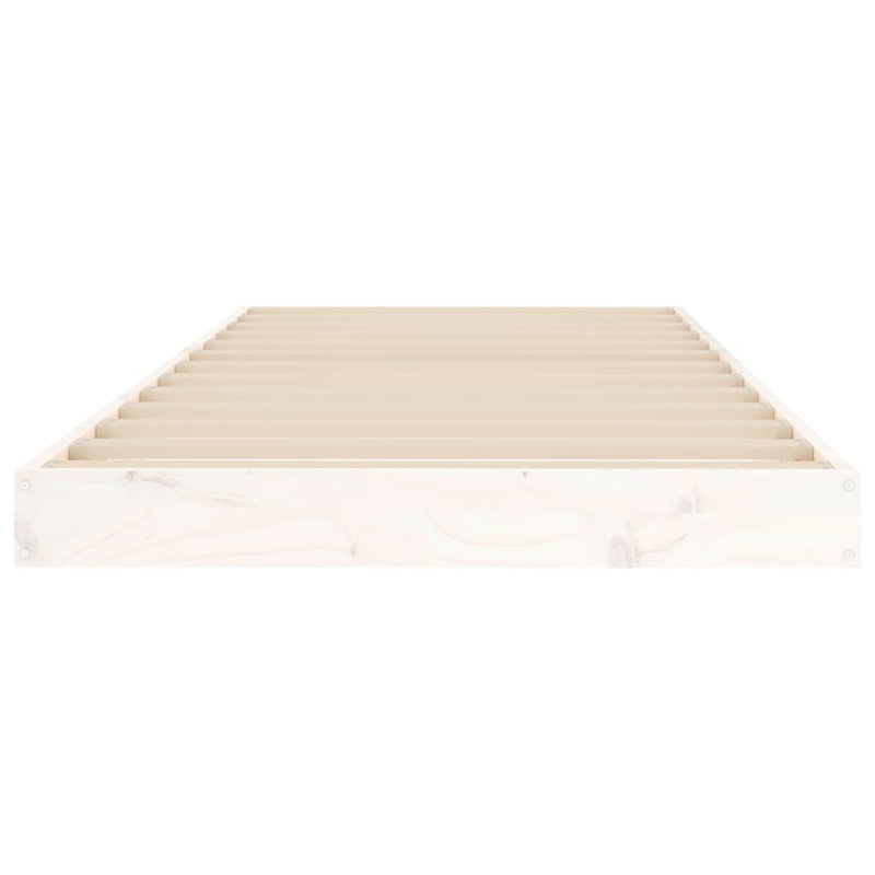 Pente Solid Wood Bed Frame, Small Single (2'6) 1, White