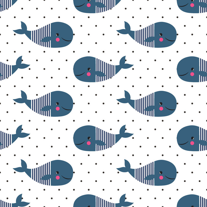 Rouleau de papier peint adhésif et colle 10 pi x l 24 po bébé shark Mcelveen