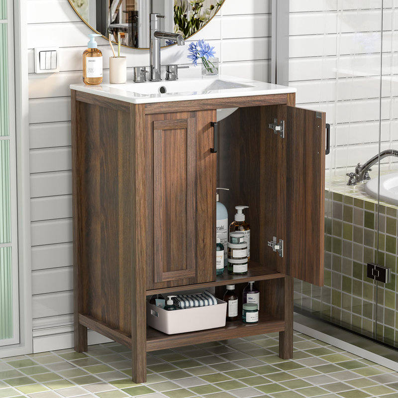 Meuble-lavabo simple 23,6 po Chamberlin, Brun