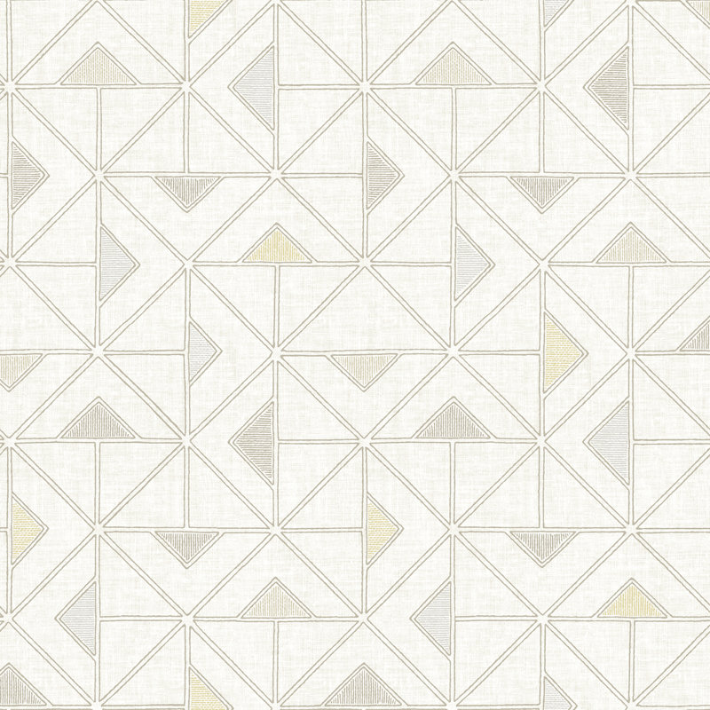 Geometric Wallpaper Double Roll, Beige