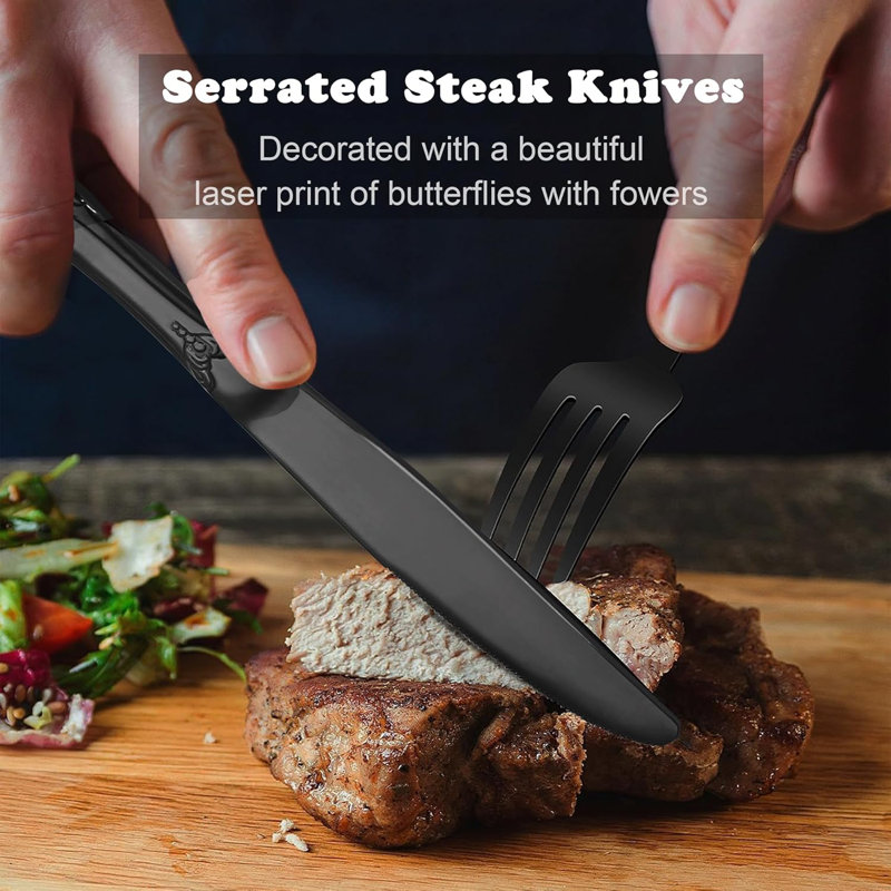 Black Silverware Set