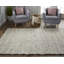 Tapis en laine avoine bouclé / crocheté Orion-10695155
