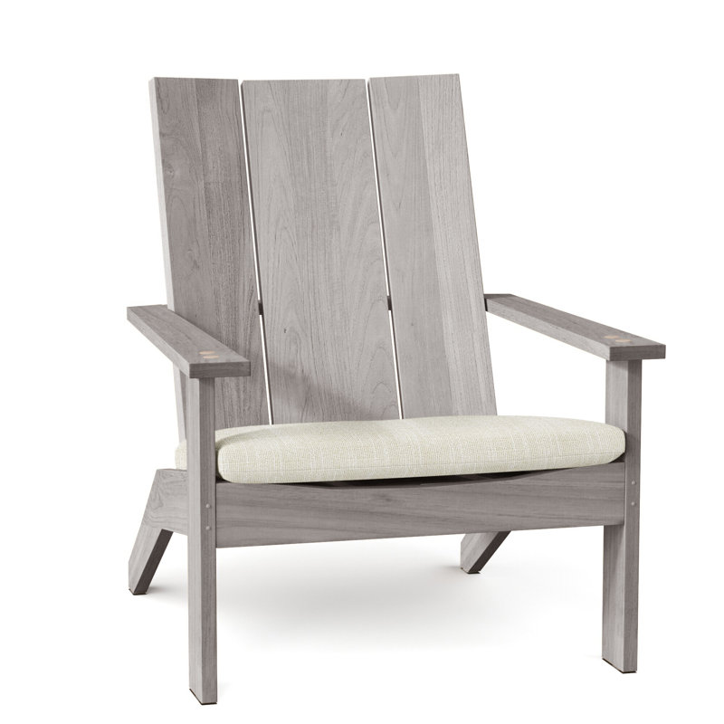 Adirondack en teck Ashland - Huître, Pas de soudure, Rollo crème, Huître teck