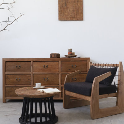 Wabi-sabi style nine-drawer entrance cabinet