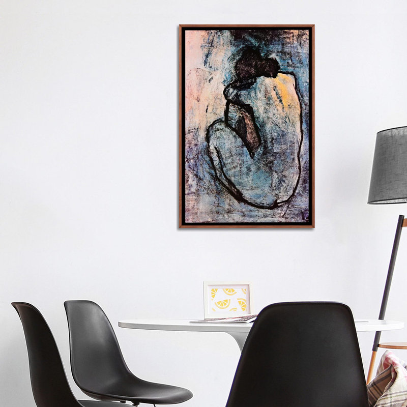 Blue Nude by Pablo Picasso - Print, 24" H x 16" W x 1" D, White Framed Paper