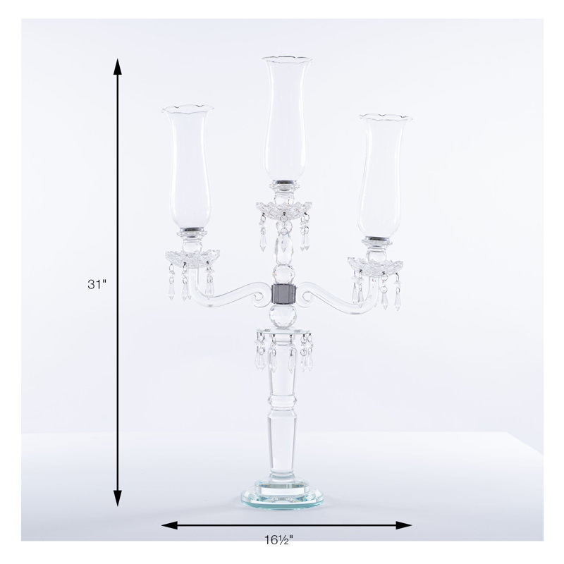 31'' H Crystal Floor Candelabra