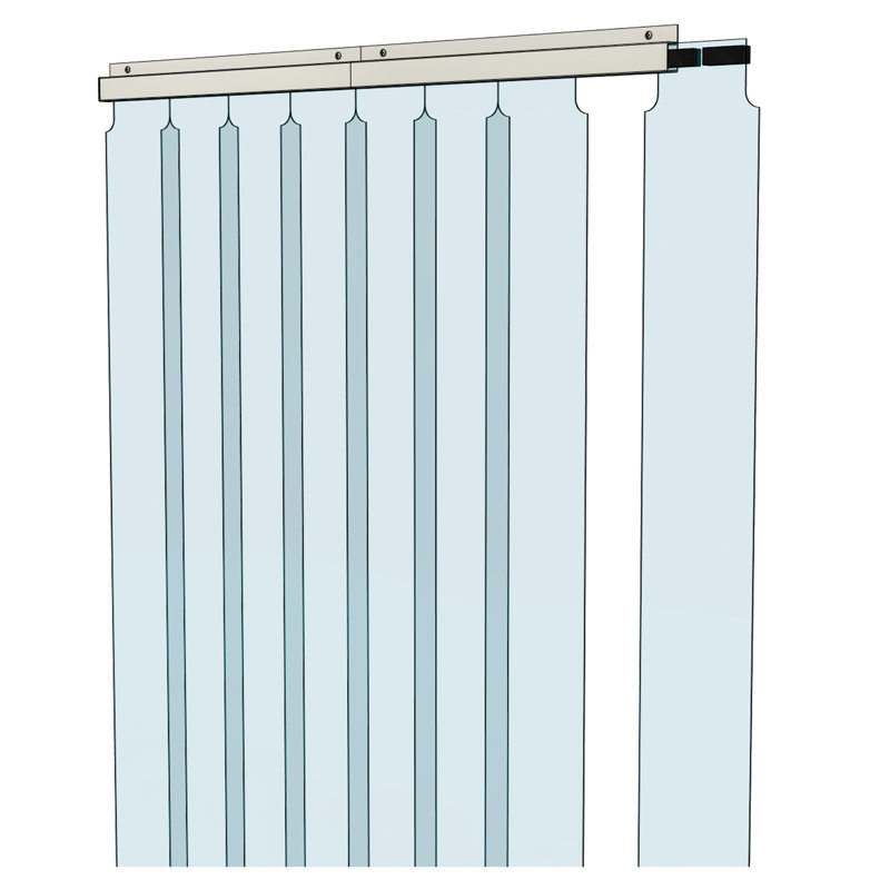 Clear Vinyl 84" x 42" Thermal Insulated Strip Curtain