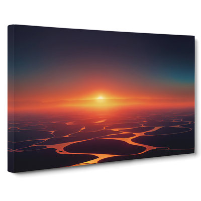 Eccentric Seascape At Sunset - Wrapped Canvas Print