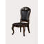 Chaises d'appoint traditionnelles 2 pièces en bois de noyer brun foncé