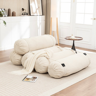 Velours côtelé Corduroy pour 5 personnes avec coussins cylindriques pour une sieste confortable dans un dortoir et un bureau