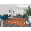 Tapis orange marocain à motif géométrique orange 7 x 10