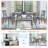 6-Piece Acacia Wood Dining Table Set Rectangular Gray