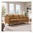 Cooper Mid Century Modern Tan Leather Sofa