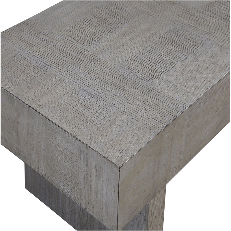 3Pc Table basse de style contemporain 2X Tables de bout Finition gris brun Mobilier de salon en bois