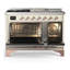 Majestic III Series 48 Inch Dual Fuel Range with 5 Sealed Burners, Griddle, Frenchtop in Glossy Black (Natural Gas, Burnished Trim)-1981615041-1981615046-1981615048